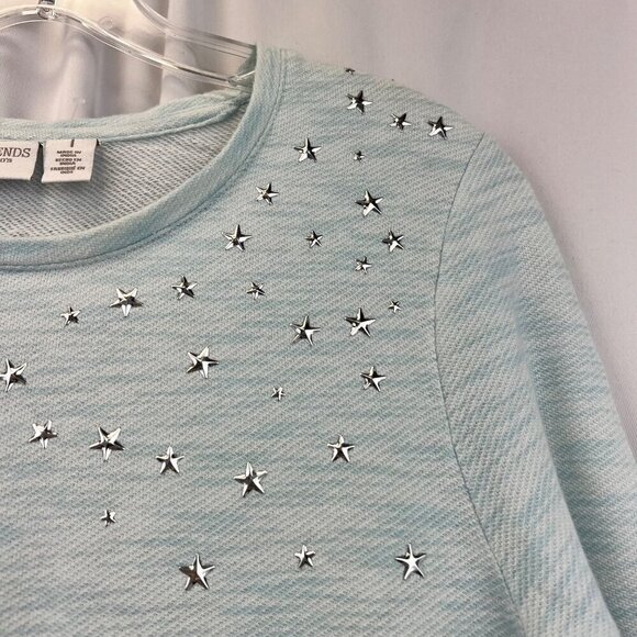 Weekends by Chico’s 3/4 Sleeve Studded Star Pullover Top Womens Size Small - Picture 4 of 10